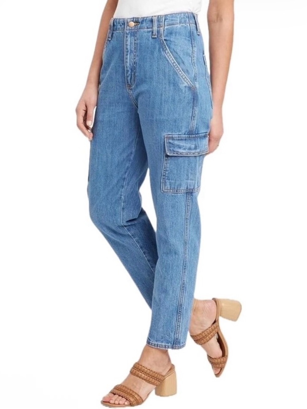 Universal Thread High Rise Boyfriend Cargo Jeans Size 8